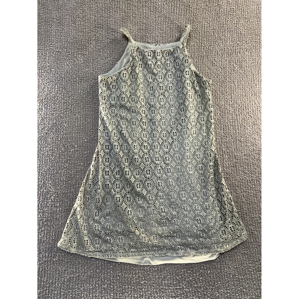 Luxology Green Geometric Crochet Lace Halter Neck Shift Dress Womens 10 - Picture 2 of 9